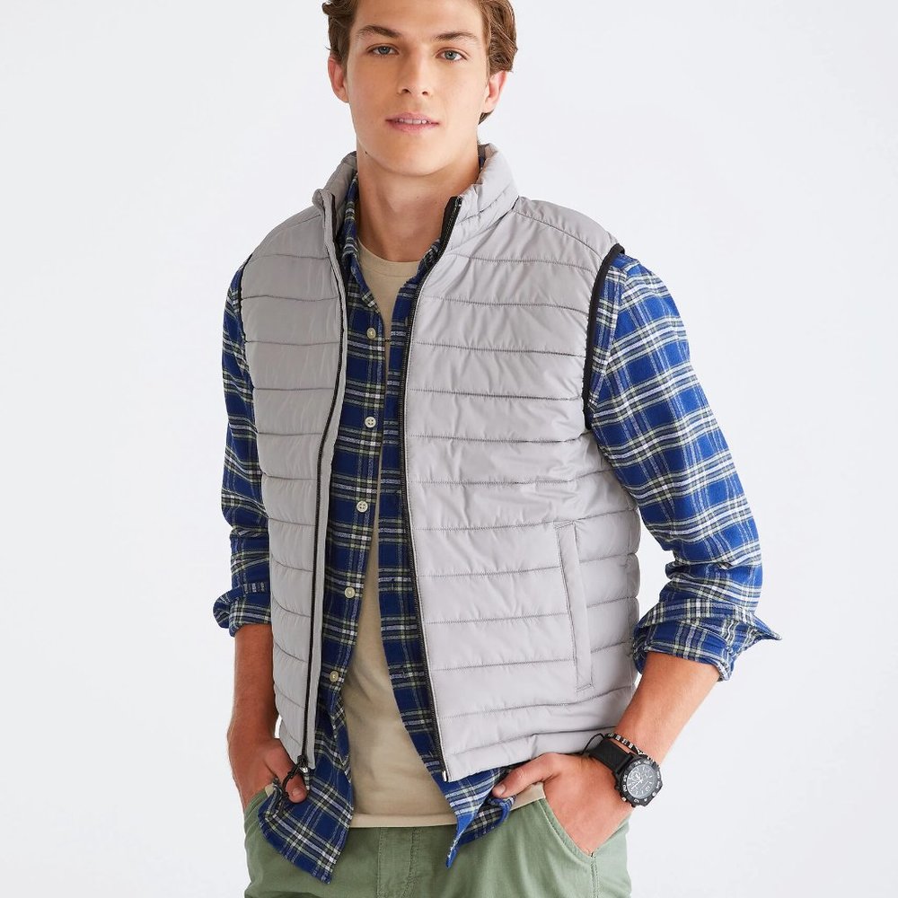AEROPOSTALE Lightweight Grey Quilted Puffer Vest / XLARGE/ NWT